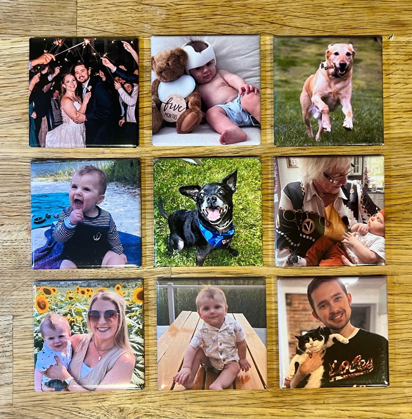 Personalized Photo Magnets- Set of 9